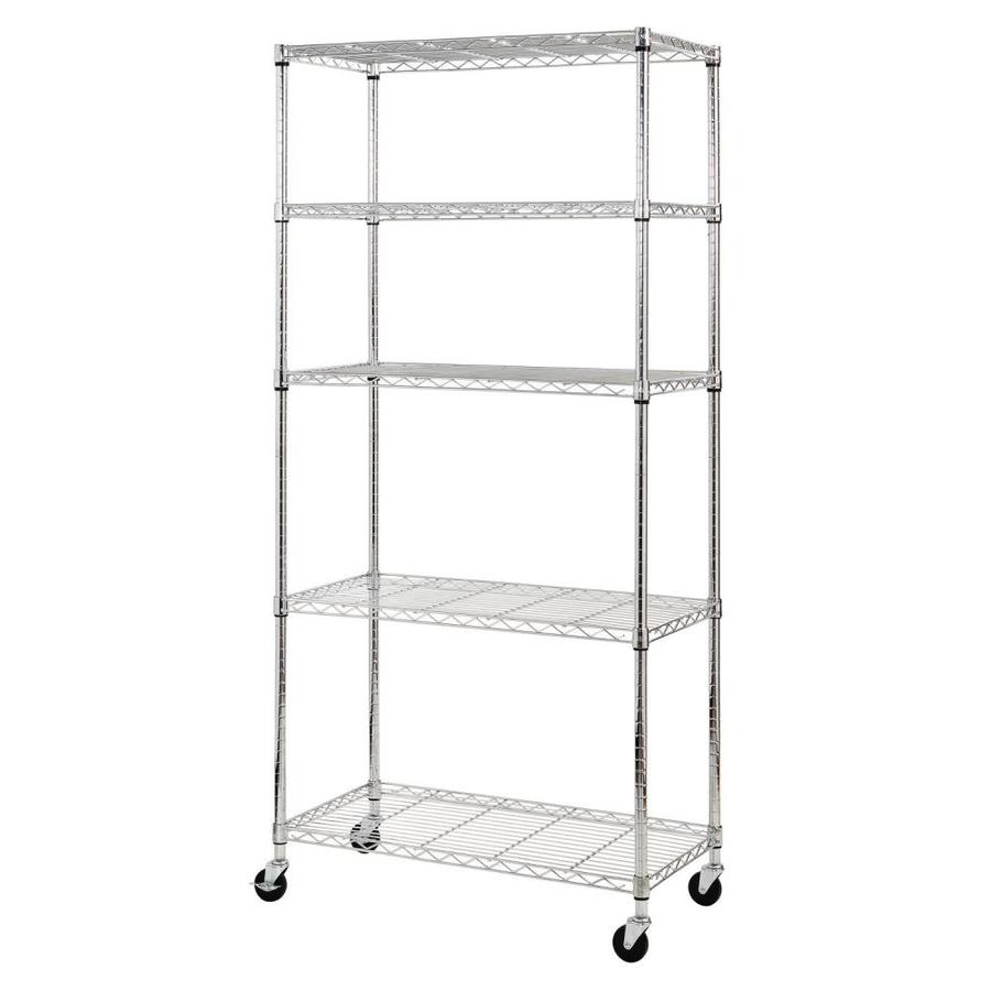 Edsal Muscle Rack 18 In D X 36 In W X 72 In H 5 Tier Wire Utility Shelving Unit In The Freestanding Shelving Units Department At Lowes Com