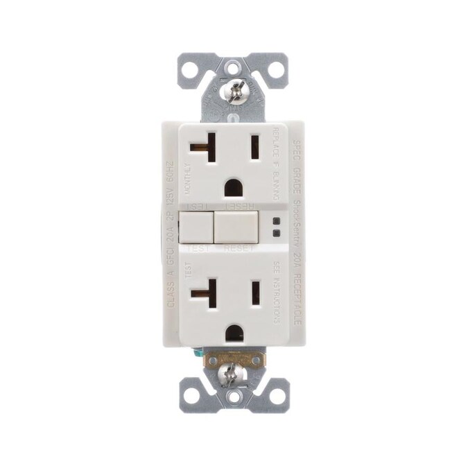 Eaton GFCI Self-Test 15A 125V Tamper Resistant Duplex Receptacle with Standard Size Wallplate Gray
