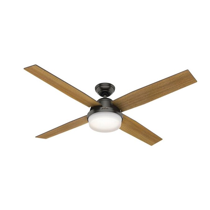 hunter dempsey noble bronze 60 in led indoor ceiling fan with light kit 4 blade the fans department at lowes com norden