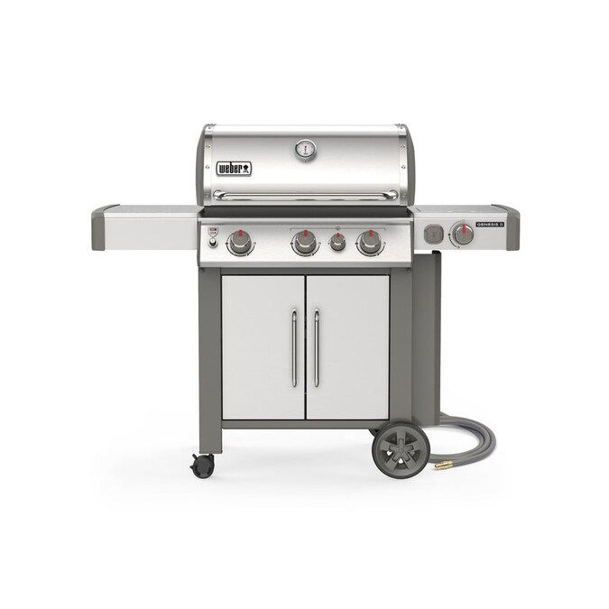 Weber Genesis Ii S 335 Stainless Steel 3 Burner Natural Gas Grill With 1 Side Burner In The Gas Grills Department At Lowes Com