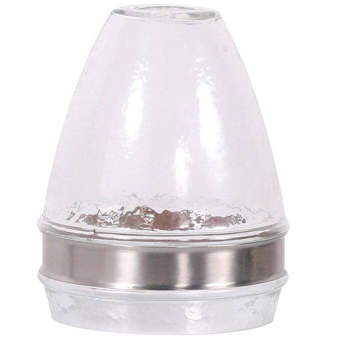 Portfolio 7 5 In H 6 W Clear Brushed Nickel Textured Glass Pendant Light Shade The Shades Department At Com - Portfolio Mini Pendant Glass Shades