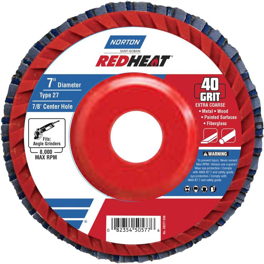 Norton Redheat Ceramic 7 In 40 Grit Flap Disc In The Abrasive Wheels Department At Lowes Com