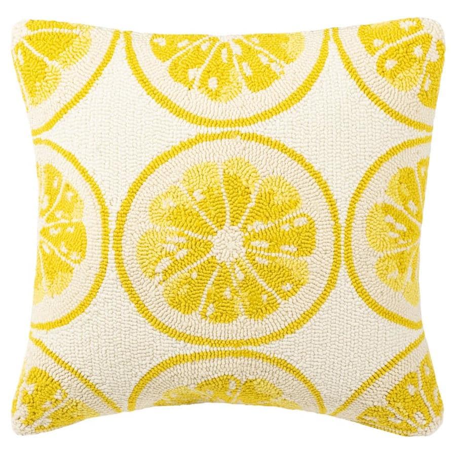 yellow and white throw pillows