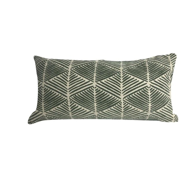 Urban Loft by Westex Shattered Triangles Green Feather Filled Decorative Throw Pillow Cushion 14 x 26