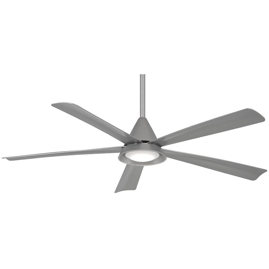 minka aire cone silver 54 in led indoor outdoor ceiling fan 5 blade the fans department at lowes com which way to set a summer