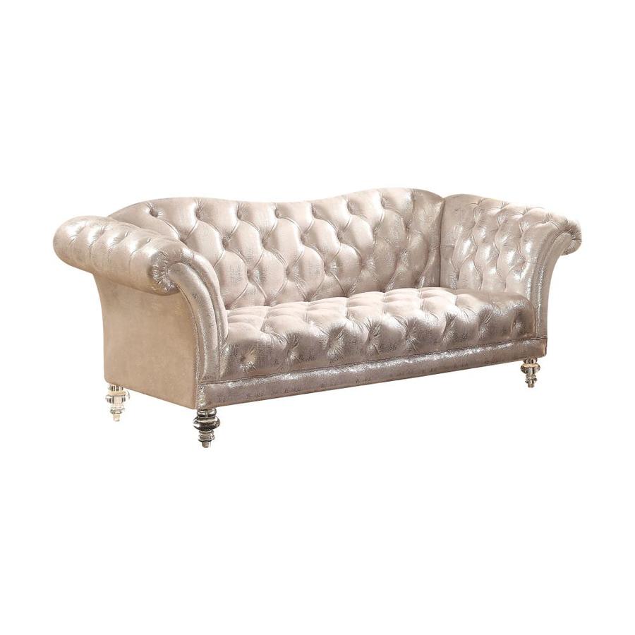 Acme Furniture Dixie Glam Metallic Silver Velvet Loveseat In The Couches Sofas Loveseats Department At Lowes Com