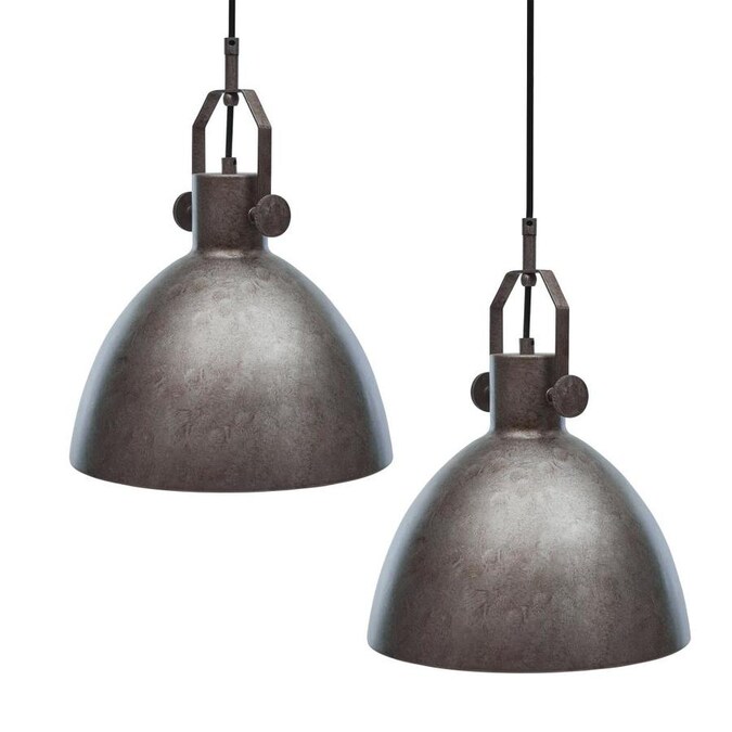 Boston Loft Furnishings Riber Antique Silver Industrial Bell Pendant Light In The Lighting Department At Com - Silver Bell Pendant Light