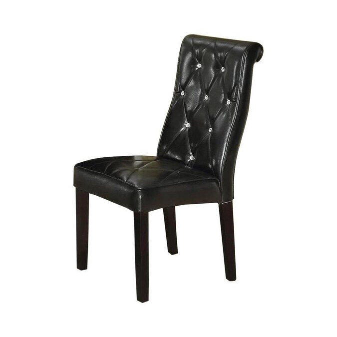 Benzara Set Of 2 Contemporary Modern Faux Leather Upholstered Dining Side Chair Wood Frame In The Chairs Department At Com - Tufted Faux Leather Dining Chairs Benzara Set Of 2 Contemporary Modern Faux Leather Upholstered Dining Side Chair Wood Frame In The Chairs Department At Com - Tufted Faux Leather Dining Chairs