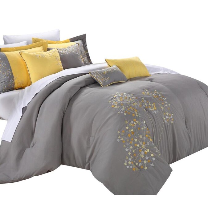 Chic Home Design Pink Fl 12 Piece Yellow King Comforter Set In The Bedding Sets Department At Com - King Size Gray And Yellow Bedding Chic Home Design Pink Fl 12 Piece Yellow King Comforter Set In The Bedding Sets Department At Com - King Size Gray And Yellow Bedding