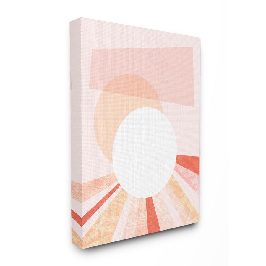 Stupell Industries Peach Mod Stone Texture Geometric Suns Setting Frameless 30 In H X 24 In W Abstract Canvas Print In The Wall Art Department At Lowes Com