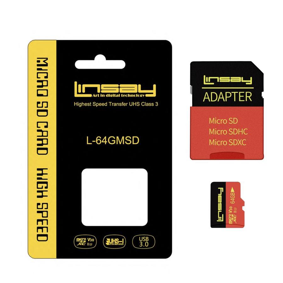 Linsay New Linsay High Speed Micro Sd Card 64 Gb V30 4k Ultra Hd With Adapter In The Tablet Accessories Department At Lowes Com