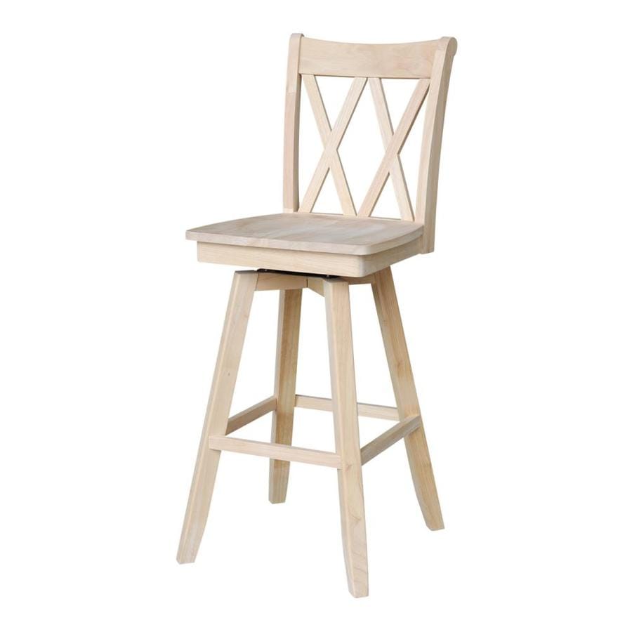 International Concepts Natural Bar Height Swivel Bar Stool In The Bar Stools Department At Lowes Com