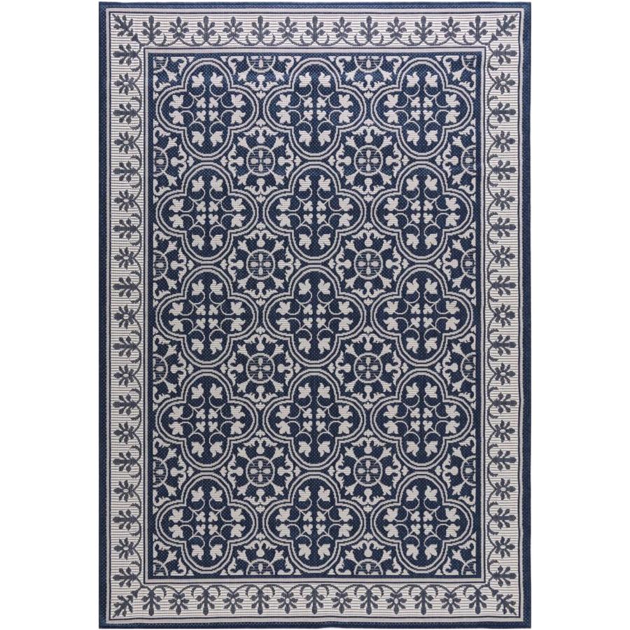 Madeleine Home Indoor Outdoor Rugs 8 X 10 Blue Indoor Outdoor Geometric Area Rug In The Rugs Department At Lowes Com