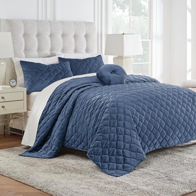 Westpoint Home Modern Living Addison Velvet Quilt Set 2 Piece Navy Twin In The Bedding Sets Department At Com - Velvet Bedding Set Blue Westpoint Home Modern Living Addison Velvet Quilt Set 2 Piece Navy Twin In The Bedding Sets Department At Com - Velvet Bedding Set Blue