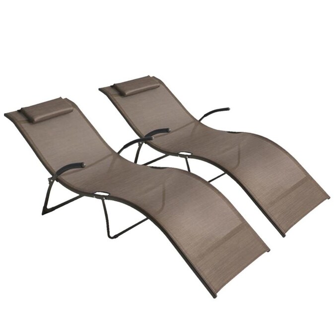 Crestlive S Patio Chaise Lounge Set Of 2 Steel Frame In Brown Finish Metal Stationary Chair With Textilene Fabric Sling Seat The Chairs Department At Com - Patio Chaise Lounge Chair Set Crestlive S Patio Chaise Lounge Set Of 2 Steel Frame In Brown Finish Metal Stationary Chair With Textilene Fabric Sling Seat The Chairs Department At Com - Patio Chaise Lounge Chair Set