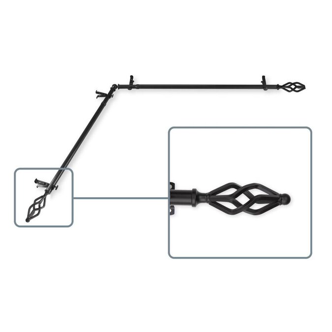 Hart Harlow Empress 13 16 In 28 To 48 Black Steel Corner Curtain Rod The Rods Department At Com - Corner Curtain Rod Connector Lowe S Hart Harlow Empress 13 16 In 28 To 48 Black Steel Corner Curtain Rod The Rods Department At Com - Corner Curtain Rod Connector Lowe S