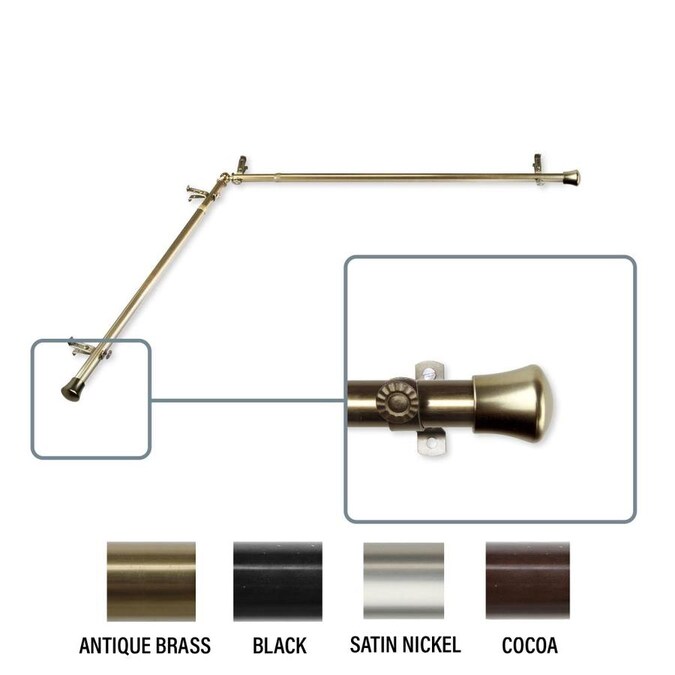 Hart Harlow 13 16 In 48 To 84 Antique Brass Steel Corner Curtain Rod The Rods Department At Com - Corner Curtain Rod Connector Lowe S Hart Harlow 13 16 In 48 To 84 Antique Brass Steel Corner Curtain Rod The Rods Department At Com - Corner Curtain Rod Connector Lowe S