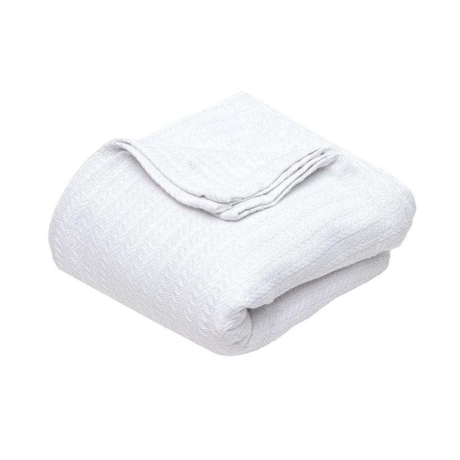 white cotton throw blanket