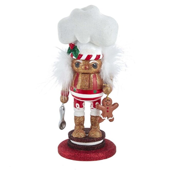 Kurt Adler Hollywood Nutcracker with Santa Hat Holding Christmas Tree 17.5 Inch