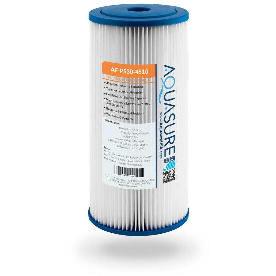 Aquasure Fortitude 30 Micron Pleated Sediment Whole House Water Filter 10in In The Replacement Water Filters Cartridges Department At Lowes Com