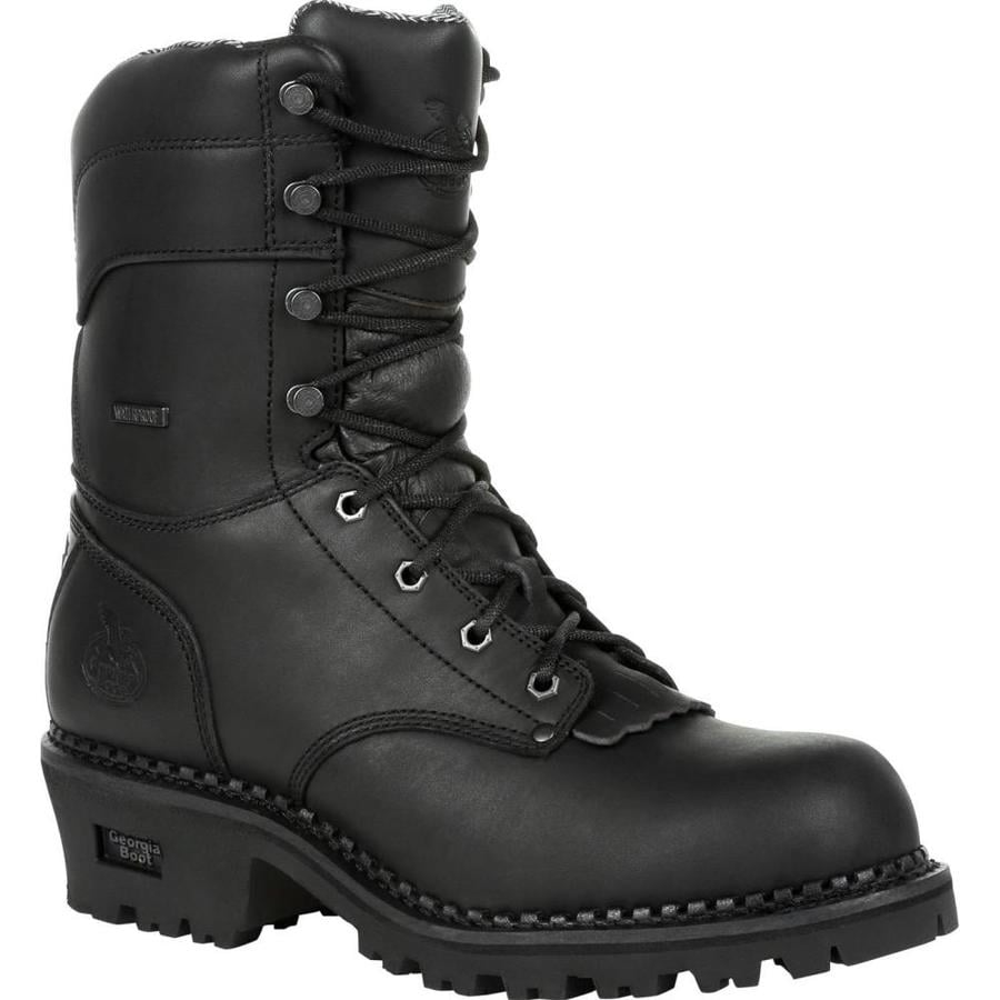 black waterproof work boots