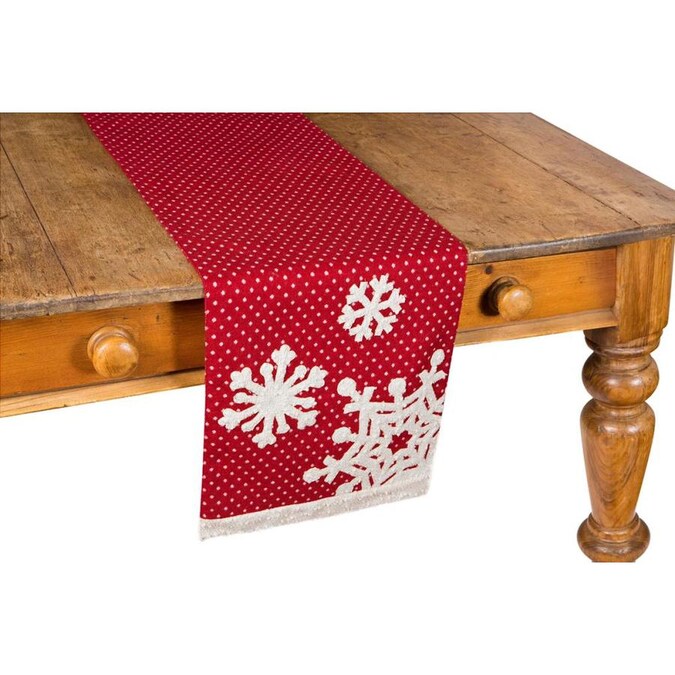 Trendy 108 christmas table runner Xia Home Fashions Snowflake Christmas Table Runner 13 By 108 In The Decor Department At Lowes Com