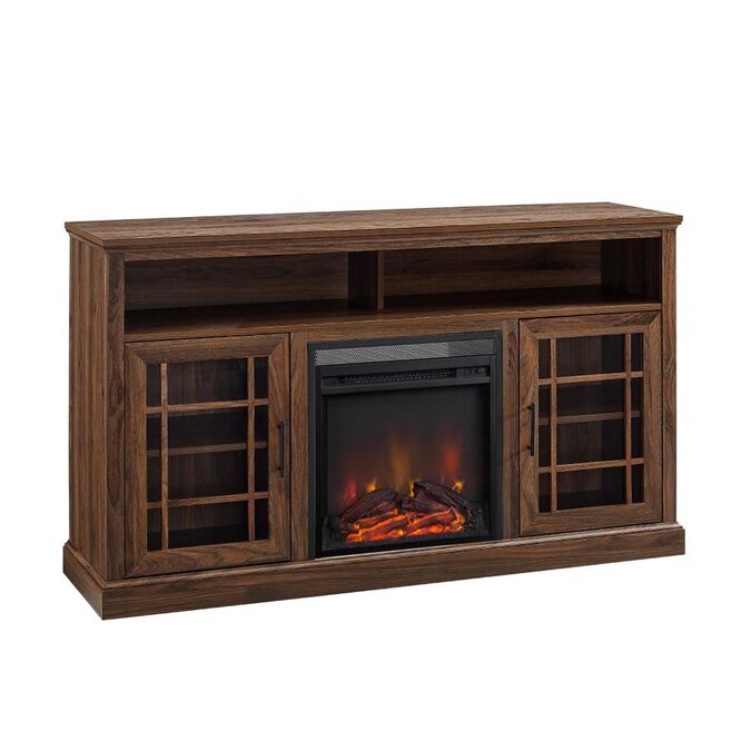 Walker Edison 60 Fluted Door Highboy Electric Fireplace Tv Stand Dark Walnut In The Fireplaces Department At Com - Walnut Electric Media Fireplace Walker Edison 60 Fluted Door Highboy Electric Fireplace Tv Stand Dark Walnut In The Fireplaces Department At Com - Walnut Electric Media Fireplace