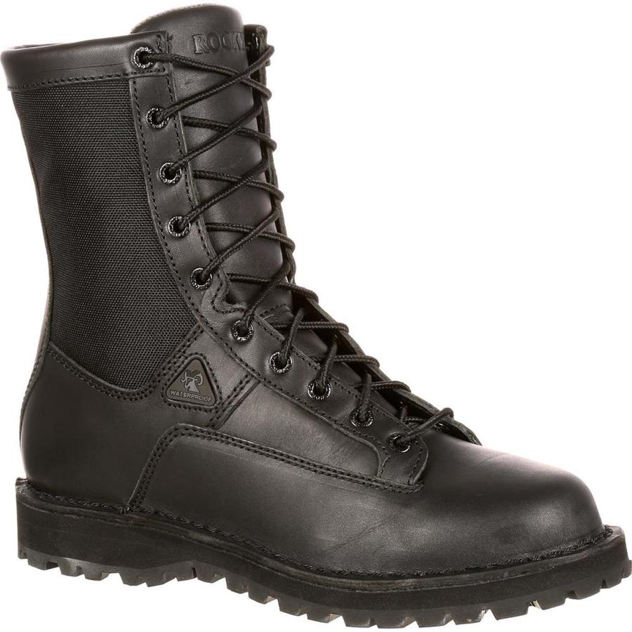 rocky slip on boots black
