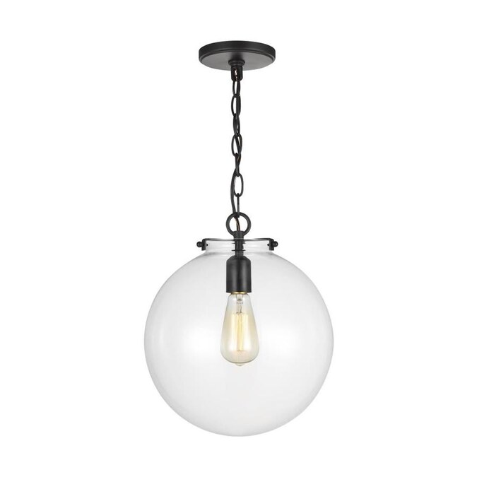Sea Gull Lighting Kate Midnight Black Mid Century Clear Glass Globe Pendant Light In The Department At Com - Sea Gull Lighting Globe Pendant