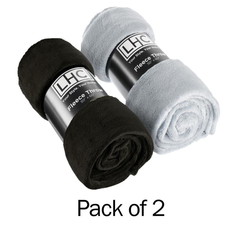 black and white fleece throw