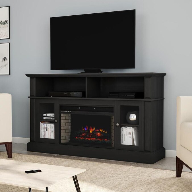 Hastings Home Electric Fireplace Tv Stand For Tvs Up To 59 In Console With Media Shelves Remote Control Adjustable Heat And Led Flames Color By Black The Fireplaces Department - Black Electric Fireplace Tv Stand Hastings Home Electric Fireplace Tv Stand For Tvs Up To 59 In Console With Media Shelves Remote Control Adjustable Heat And Led Flames Color By Black The Fireplaces Department - Black Electric Fireplace Tv Stand