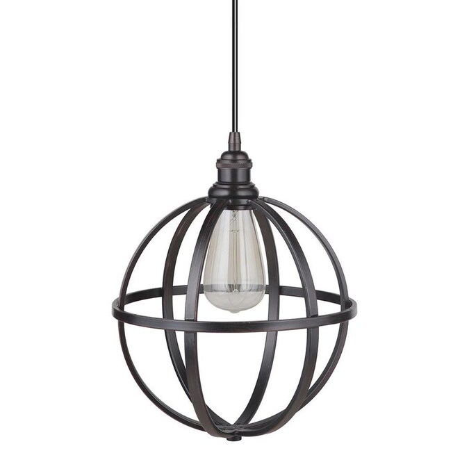 Worth Home S Instant Pendant Recessed Light Conversion Kit Brushed Bronze Globe Cage Shade In The Kits Department At Com - Recessed Light To Pendant Conversion Kit Black