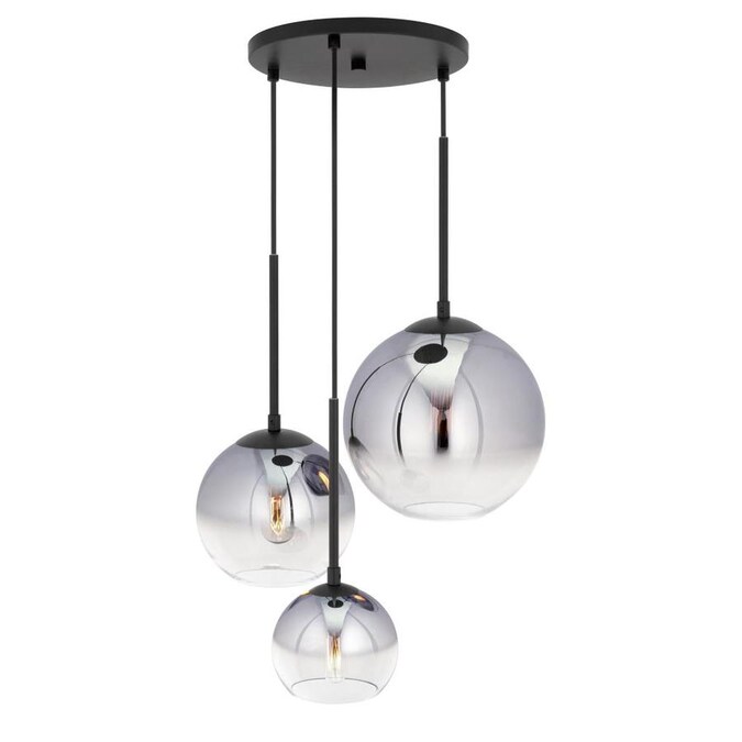 Forte Lighting Callisto 3 Light Black Ombre Glass Pendant With Chrome Globe Shade In The Chandeliers Department At Com - 3 Light Pendant With Glass Shade Forte Lighting Callisto 3 Light Black Ombre Glass Pendant With Chrome Globe Shade In The Chandeliers Department At Com - 3 Light Pendant With Glass Shade