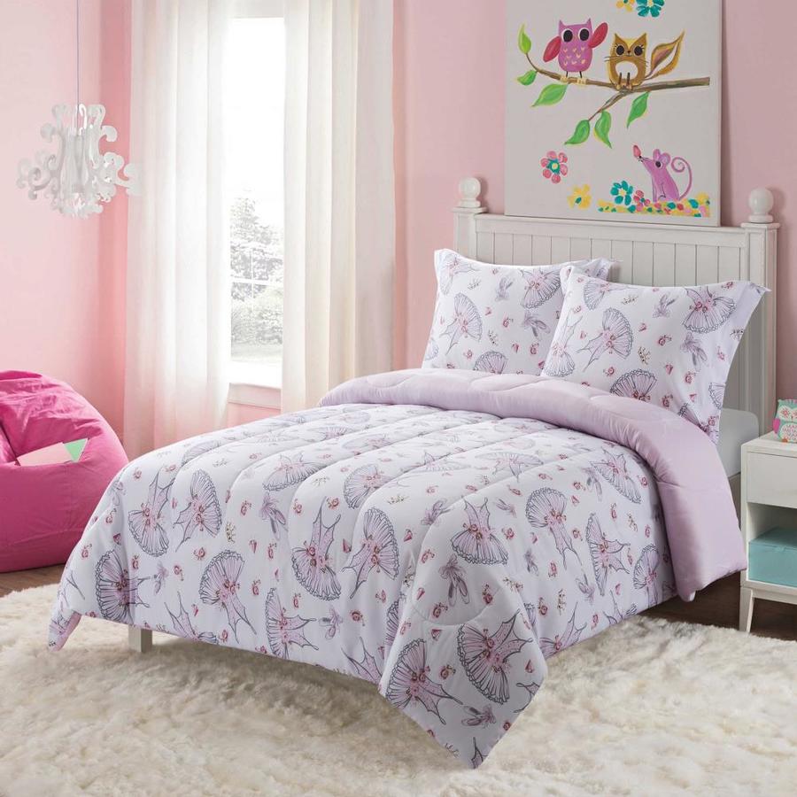 pink and grey kids bedding