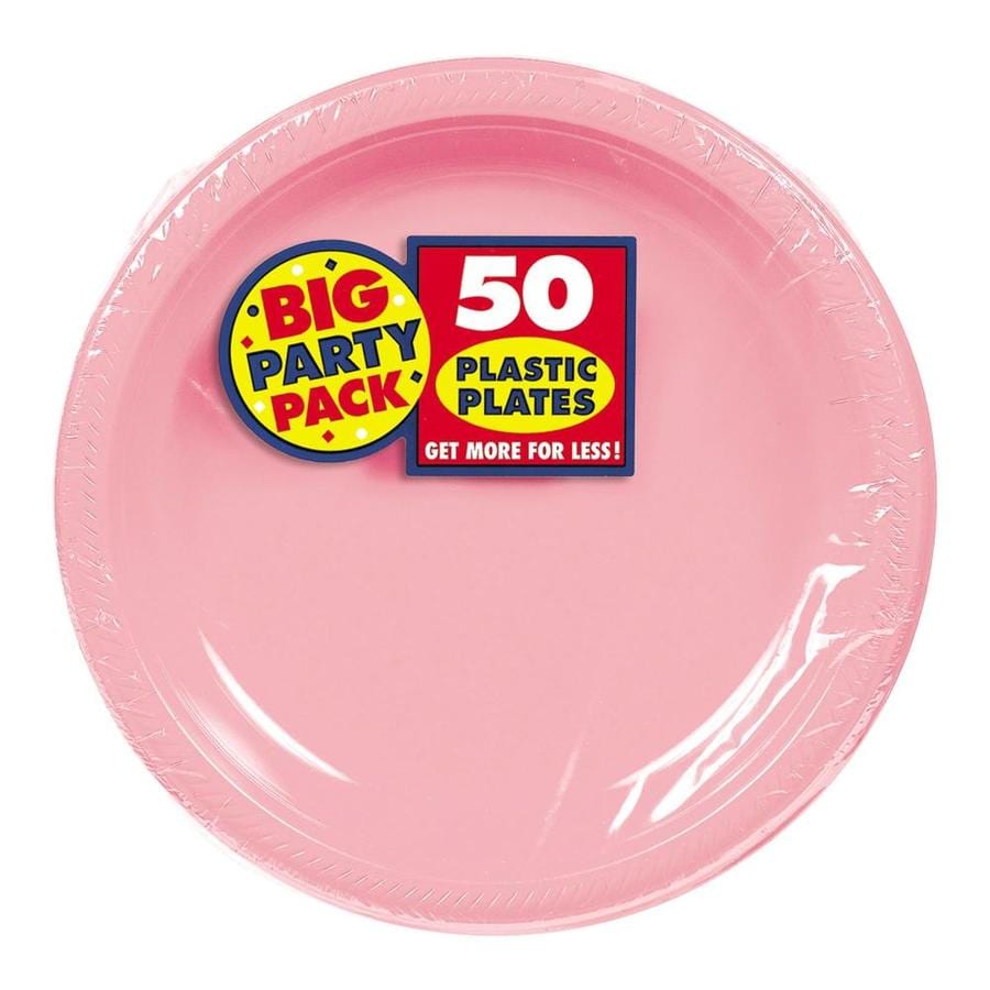 plastic pink plates