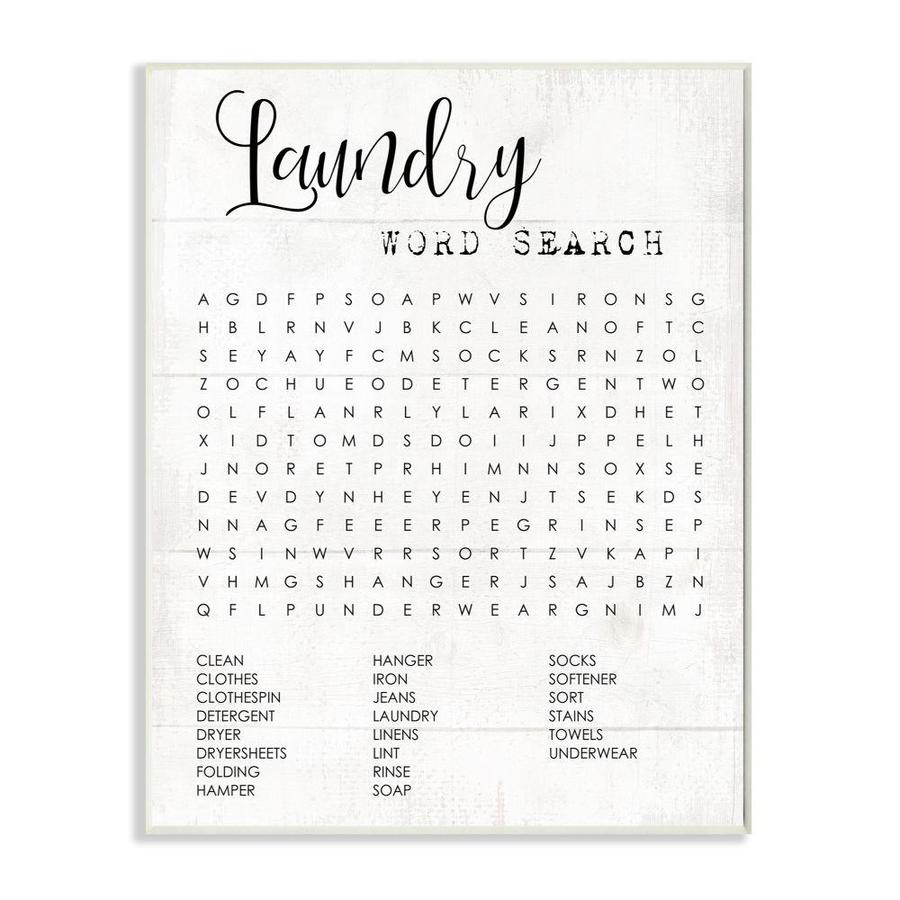 Stupell Industries Laundry Word Search Fun Family Word Design 15 In H X 10 In W Bath Print In The Wall Art Department At Lowes Com