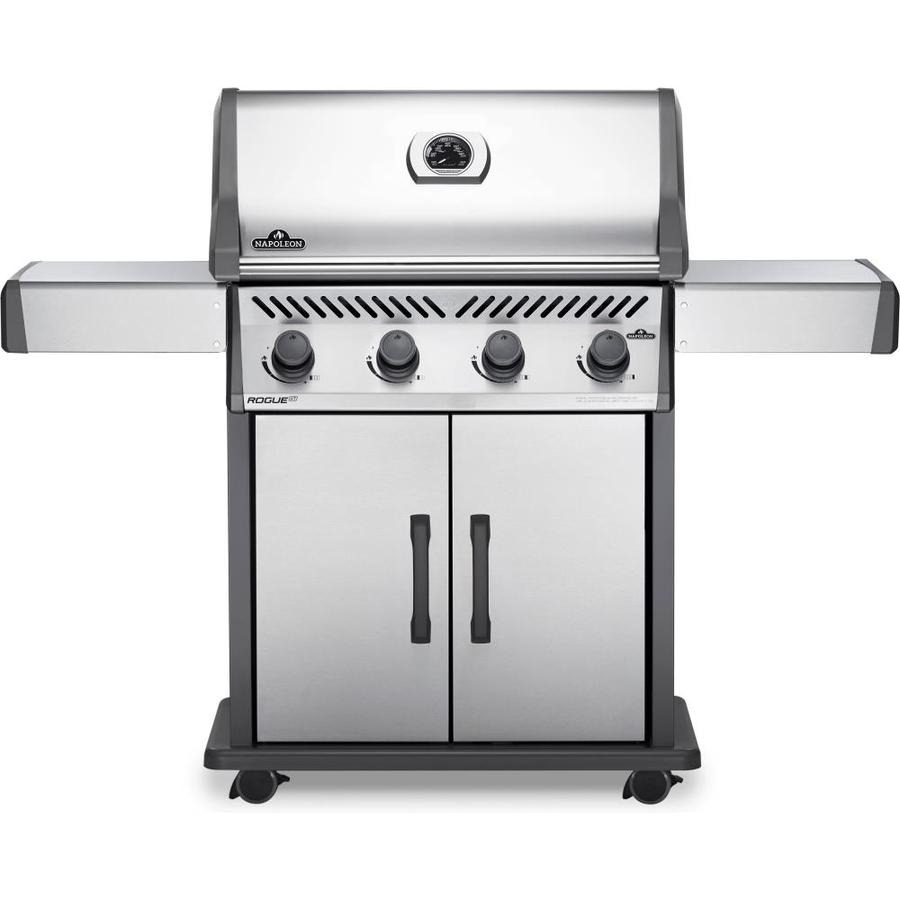 Napoleon Rogue Xt Stainless Steel 4 Burner Liquid Propane Gas Grill With Integrated Smoker Box In The Gas Grills Department At Lowes Com
