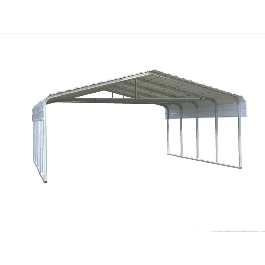Versatube 18 Ft X 20 Ft White Metal Carport In The Carports Department At Lowes Com