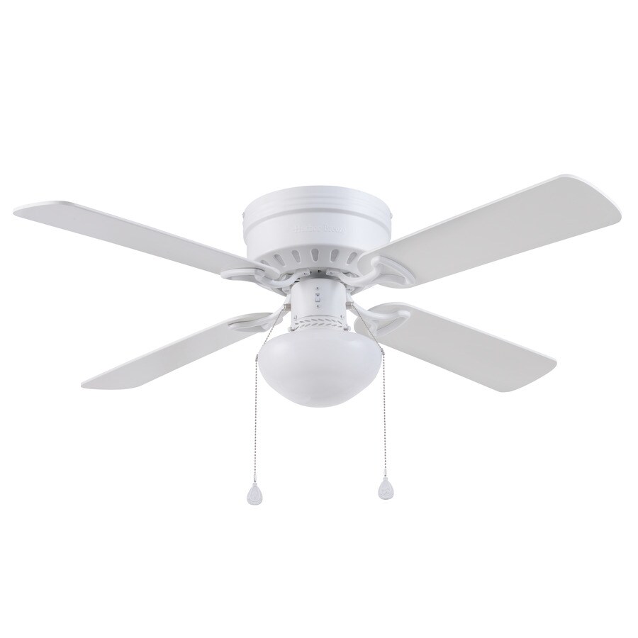 harbor breeze armitage white 42 in led indoor flush mount ceiling fan 4 blade the fans department at lowes com dimmer switch wiring
