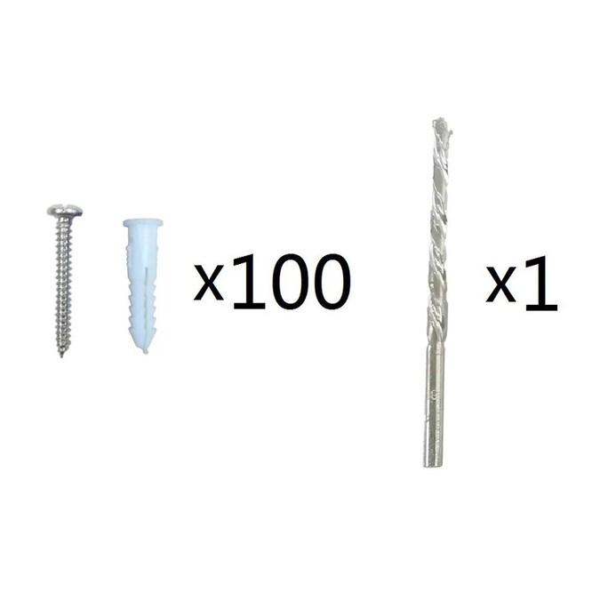100-Pack Plastic Drywall Anchor Kit with 8x1 Screws and 3/16 Drill Bit 100-Pack Plastic Drywall Anchor Kit with 8x1 Screws and 3/16 Drill Bit