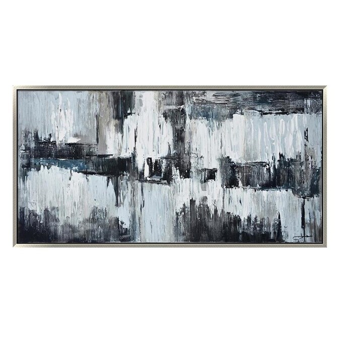 Oakland Living Hand Painted Acrylic Wall Art Black And Grey Abstract On A 59 X 30 Rectangular Canvas With Silver Wooden Frame In The Department At Com - Long Rectangular Wall Art Oakland Living Hand Painted Acrylic Wall Art Black And Grey Abstract On A 59 X 30 Rectangular Canvas With Silver Wooden Frame In The Department At Com - Long Rectangular Wall Art