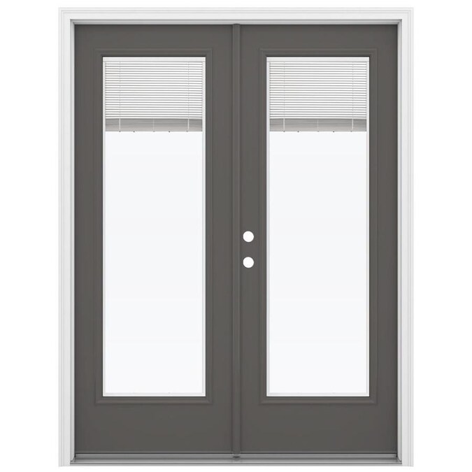 Jeld Wen 60 In X 80 Blinds Between The Glass Timber Gray Steel Right Hand Inswing Double Door French Patio Doors Department At Com - Double Inswing French Patio Doors Jeld Wen 60 In X 80 Blinds Between The Glass Timber Gray Steel Right Hand Inswing Double Door French Patio Doors Department At Com - Double Inswing French Patio Doors