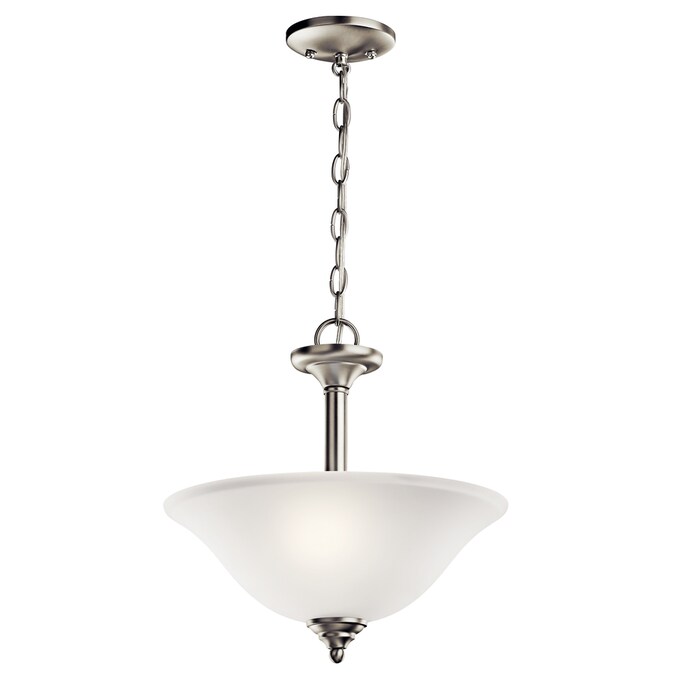 Kichler Wynberg Brushed Nickel Transitional Etched Glass Bowl Pendant Light In The Lighting Department At Com - Glass Bowl Pendant Light