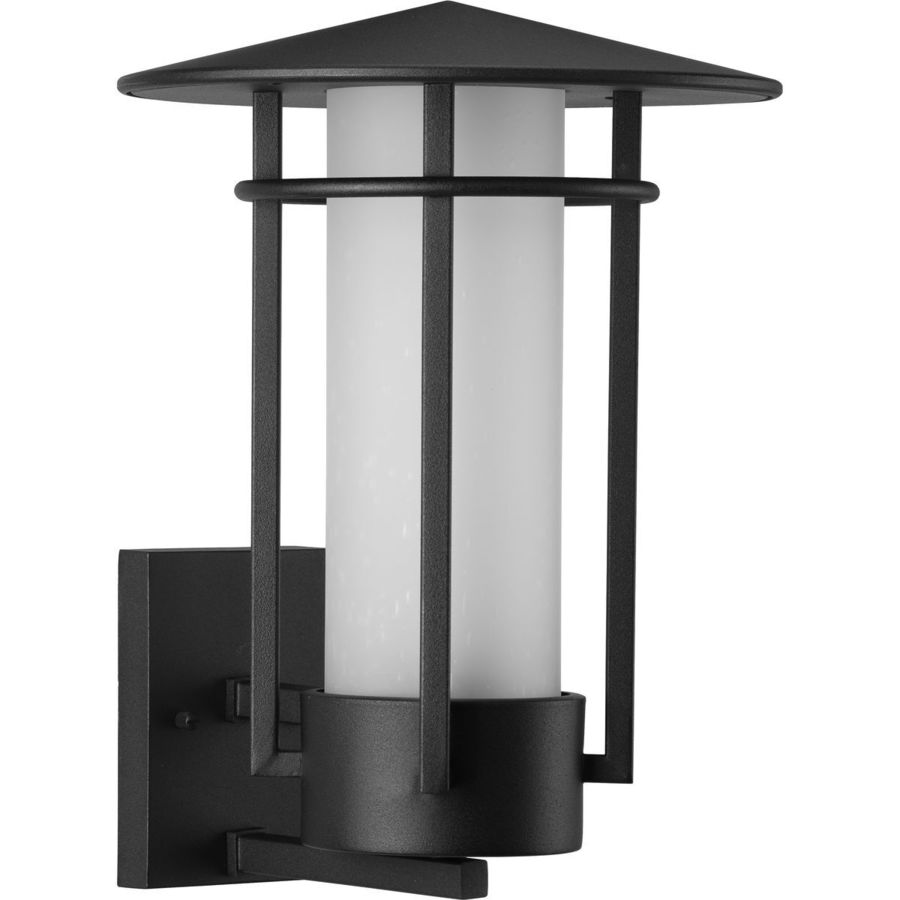 Progress Lighting Exton 15 5 In H Textured Black Medium Base E 26 Outdoor Wall Light In The Outdoor Wall Lights Department At Lowes Com