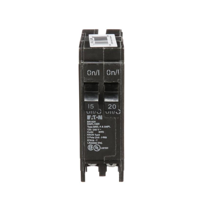 Eaton Type Br 15 Amp 20 Amp 2 Pole Tandem Circuit Breaker In The Circuit Breakers Department At Lowes Com