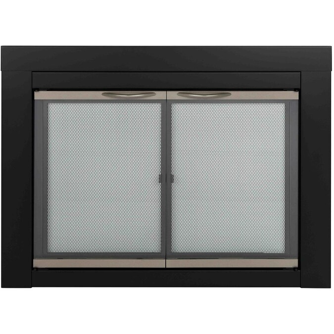 Pleasant Hearth Alsip Black With Sunlight Nickel Trim Large Cabinet Style Fireplace Doors Clear Tempered Glass In The Department At Com - Tempered Glass Fireplace Replacement Pleasant Hearth Alsip Black With Sunlight Nickel Trim Large Cabinet Style Fireplace Doors Clear Tempered Glass In The Department At Com - Tempered Glass Fireplace Replacement