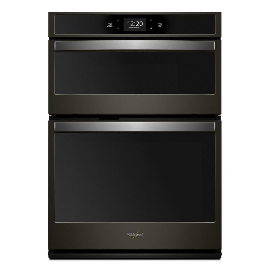 Whirlpool 27 In Self Cleaning Convection Microwave Wall Oven Combo Black Stainless Steel In The Microwave Wall Oven Combinations Department At Lowes Com