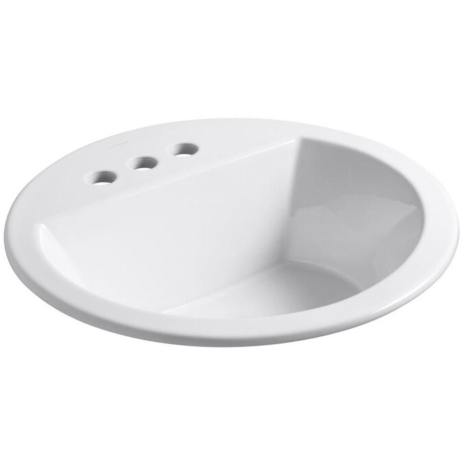 Kohler K-2714-4-G9 vitreous China Drop-In Round Bathroom Sink 21 x 21 x 10 inches Sandbar