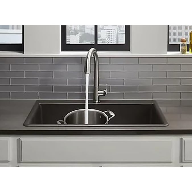 Graphite Franke Kitchen Sink Made of Granite with a Single Bowl Urban UBG 610-56-graphite 114.0575.029 Fragranite