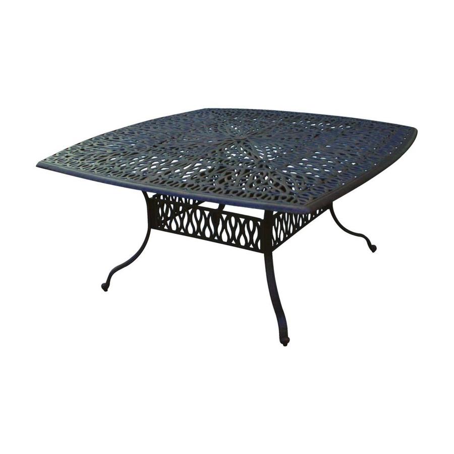 Darlee Elizabeth Square Outdoor Dining Table 64 In W X 64 In L With Umbrella Hole In The Patio Tables Department At Lowes Com